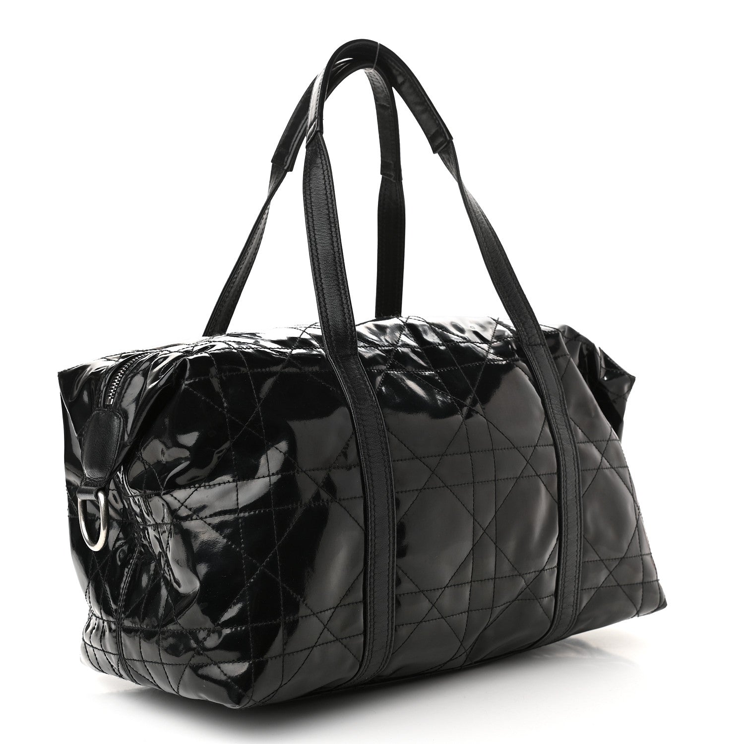 Christian Dior Vinyl Cannage Duffle Black 3 of 11