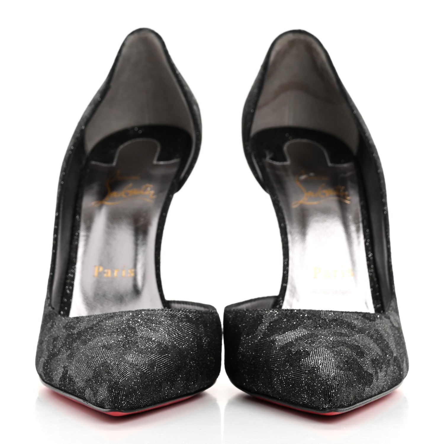 Christian Louboutin Glitter Iriza Kid Flinstar 100 Pumps 41 Black 3 of 11