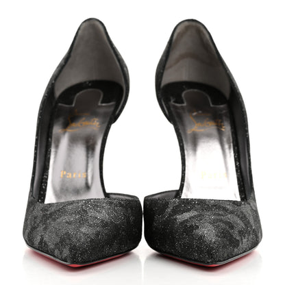 Christian Louboutin Glitter Iriza Kid Flinstar 100 Pumps 41 Black 3 of 11