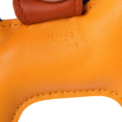 Hermes Milo Lambskin Grigri Rodeo Horse Bag Charm PM Jaune D'Or Bleu Agate Cornaline 3 of 4