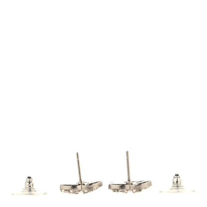 Chanel Crystal Mini Timeless CC Earrings Silver 3 of 5