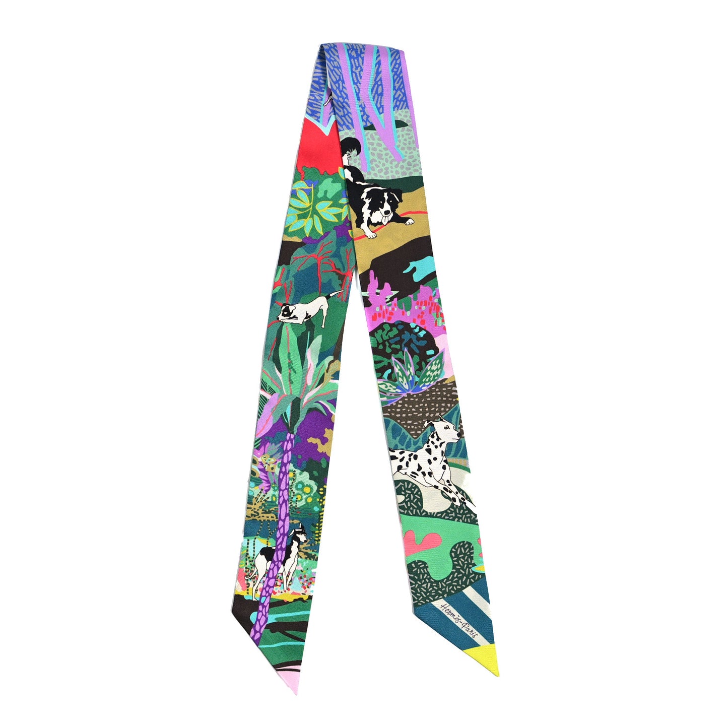 Silk En Liberte Twilly Vert Cyclamen Multicolor