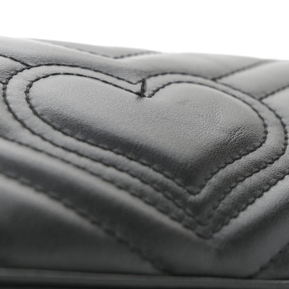 Gucci Calfskin Matelasse Super Mini GG Marmont Shoulder Bag Black 29 of 37