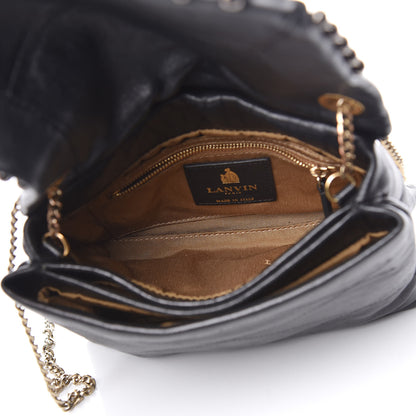 Lanvin Lambskin Quilted Metal Pearl Mini Sugar Flap Shoulder Bag Black 5 of 9