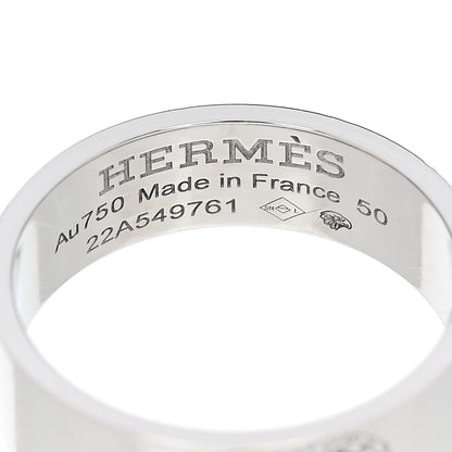 Hermes 18K White Gold Diamond PM H D'Ancre Ring 50 5.25 4 of 5