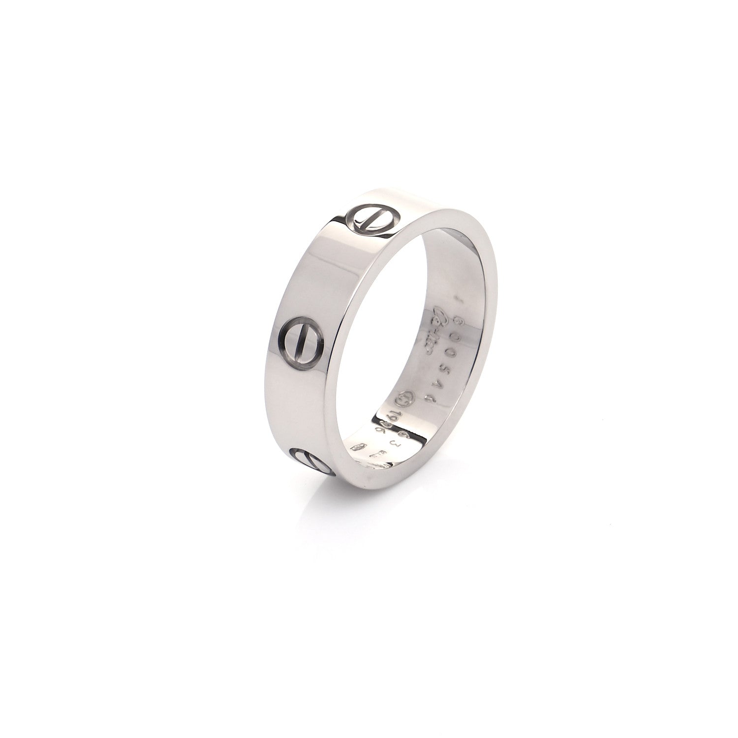 Cartier 18K White Gold 5.5mm LOVE Ring 63 10.25 4 of 5