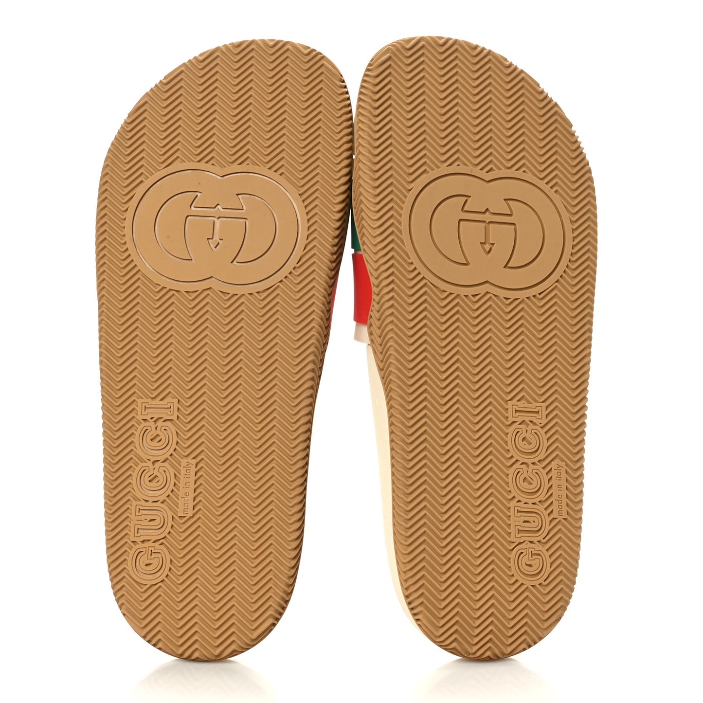 Rubber Web Womens Interlocking G Slide Sandals 39 Mystic White Green Red