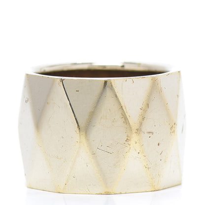 Chanel Quilted Metal CC Ring 6.75 Gold 3 of 7
