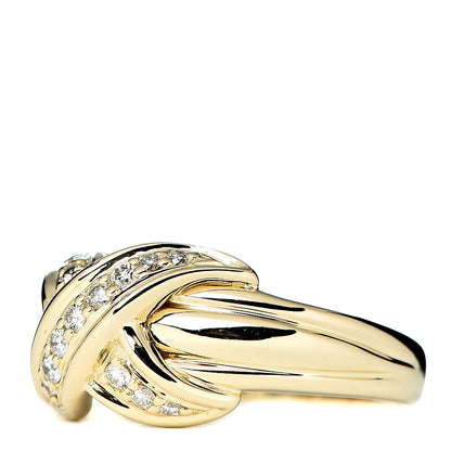 Tiffany 18K Yellow Gold Diamond Signature X Ring 50 5.25 3 of 6