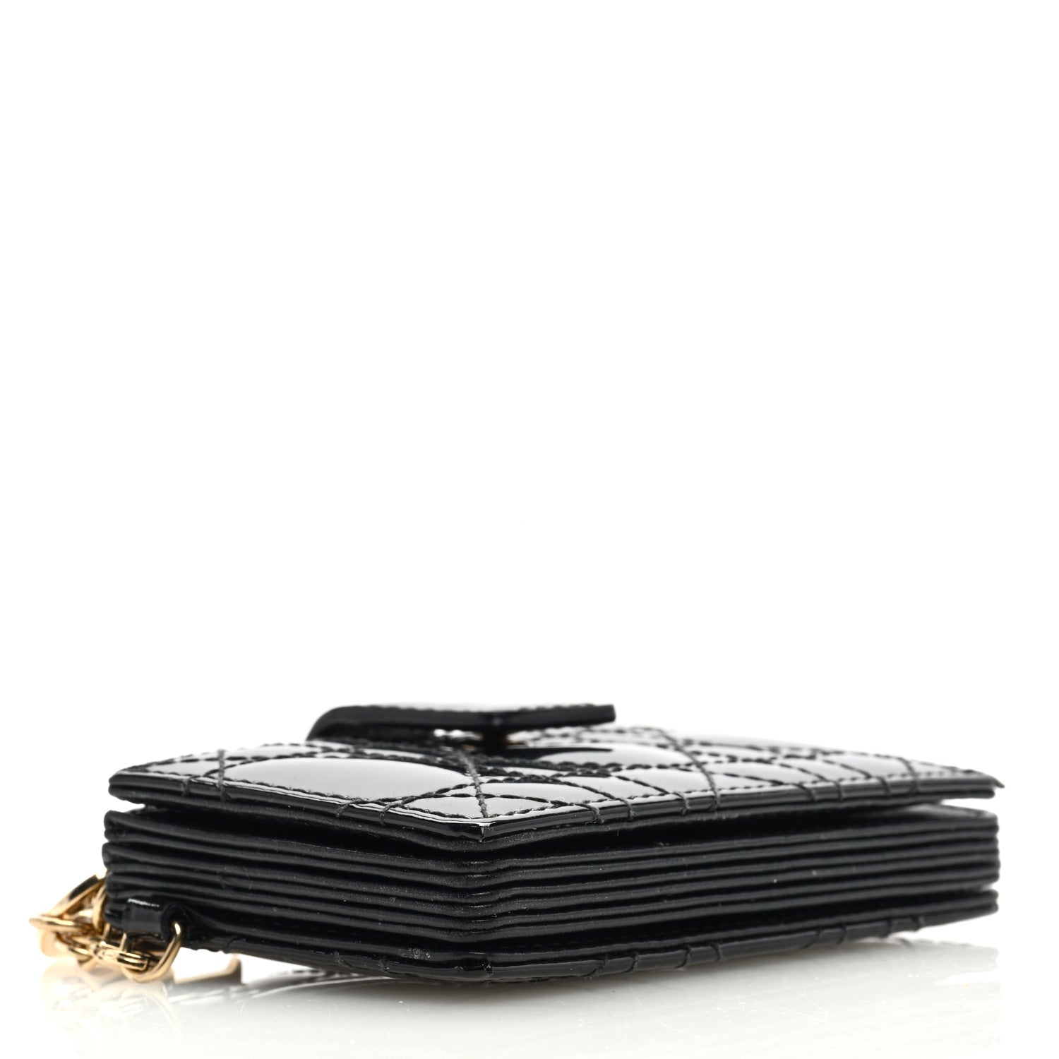 Christian Dior Patent Cannage Lady Dior 5-Gusset Card Holder Black 4 of 7
