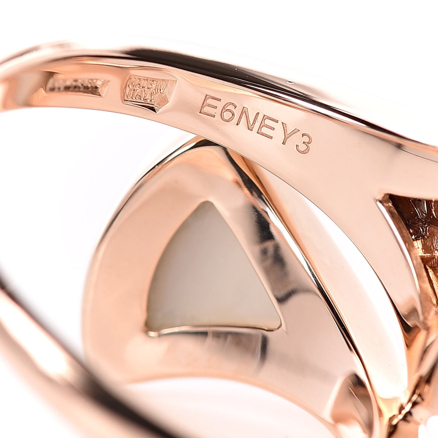 18K Rose Gold Mother of Pearl Diamond Divas' Dream Ring 54 6.75