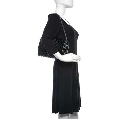 Chanel Patent Quilted Clutch with Chain Flap Black 2 of 9