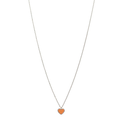 Van Cleef & Arpels 18K Rose Gold Carnelian Sweet Alhambra Heart Pendant Necklace 1 of 7