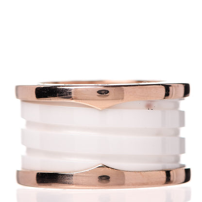 Bulgari 18K Rose Gold White Ceramic B.Zero1 Four-Band Ring 50 5.25 3 of 6