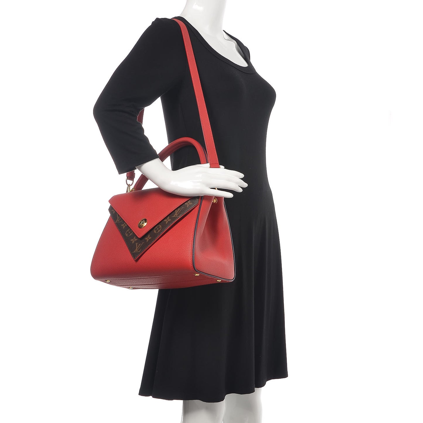 Calfskin Monogram Double V Rubis