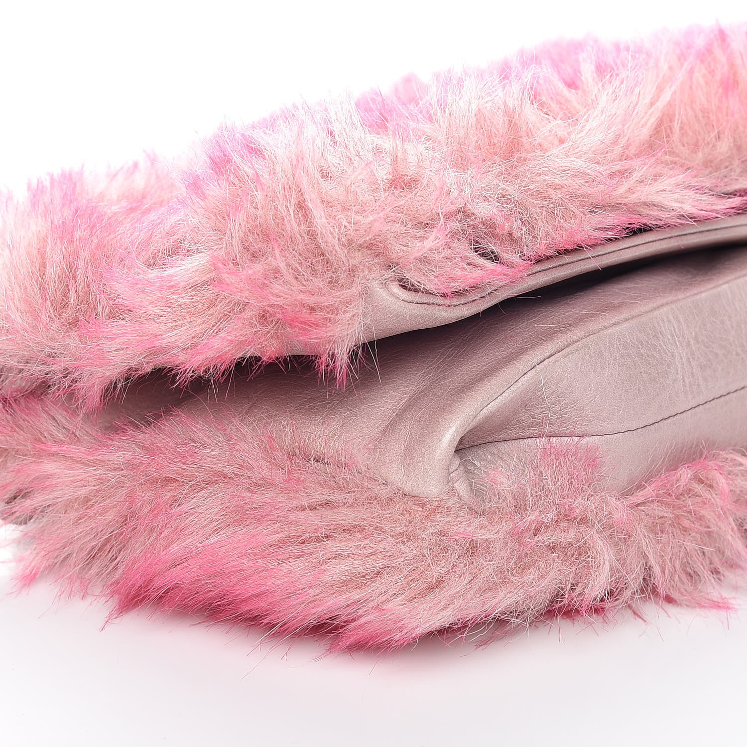 Miu Miu Mink Faux Fur Crystal Flap Clutch Pink 10 of 11