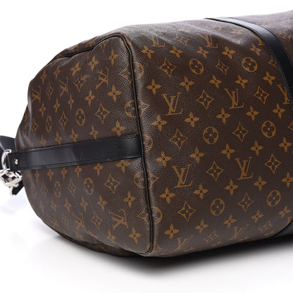 Louis Vuitton Monogram Macassar Keepall Bandouliere 55 7 of 9