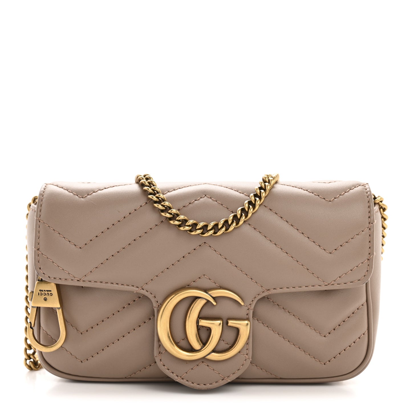 Calfskin Matelasse Super Mini GG Marmont Shoulder Bag Porcelain Rose