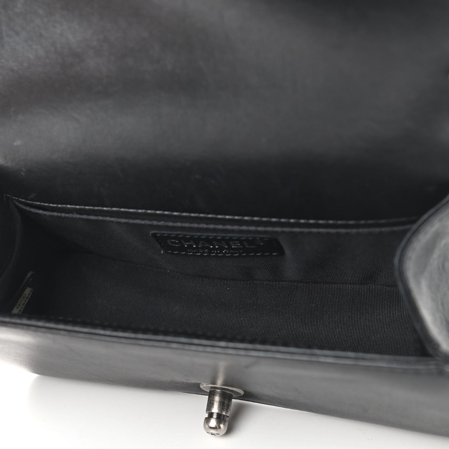 Lambskin Quilted Small Boy Flap Black