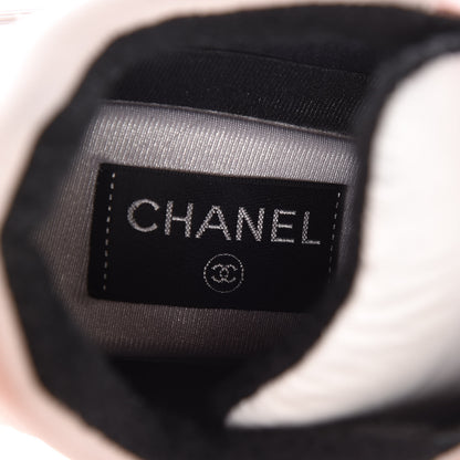 Chanel Nylon Lambskin Suede Calfskin CC Sneakers 38.5 Pink 9 of 12