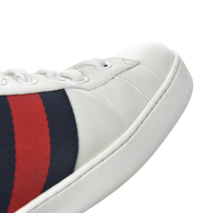 Gucci Calfskin Nappa Web LOVED Embroidered Mens Ace Sneakers 10 White Red Flame Notte 14 of 16