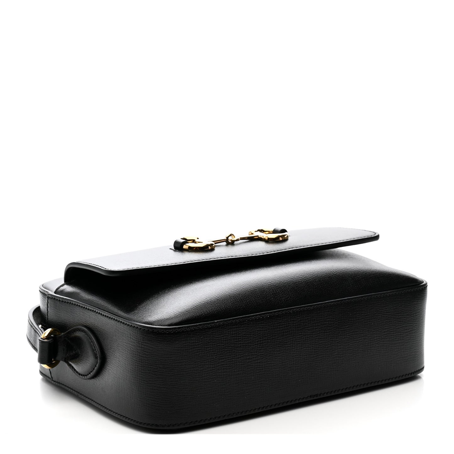 Textured Calfskin Small Horsebit 1955 Shoulder Bag Black