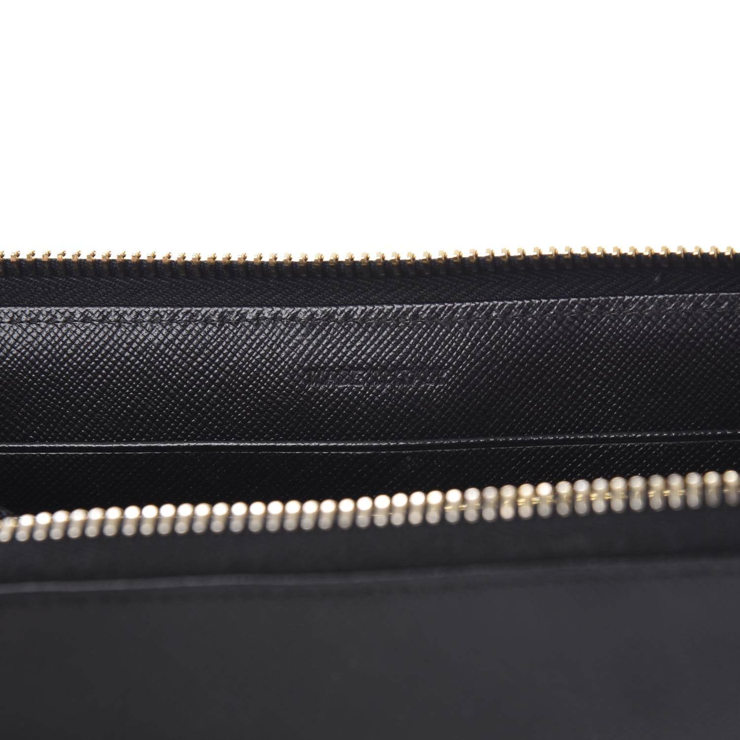 Prada Saffiano Metal Large Zip Around Wallet Black 7 of 7