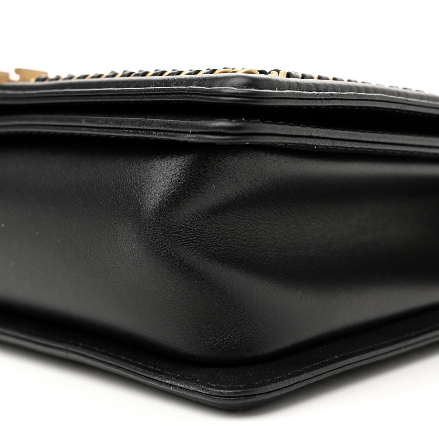 Calfskin Quilted New Medium Boy Top Handle Flap Black