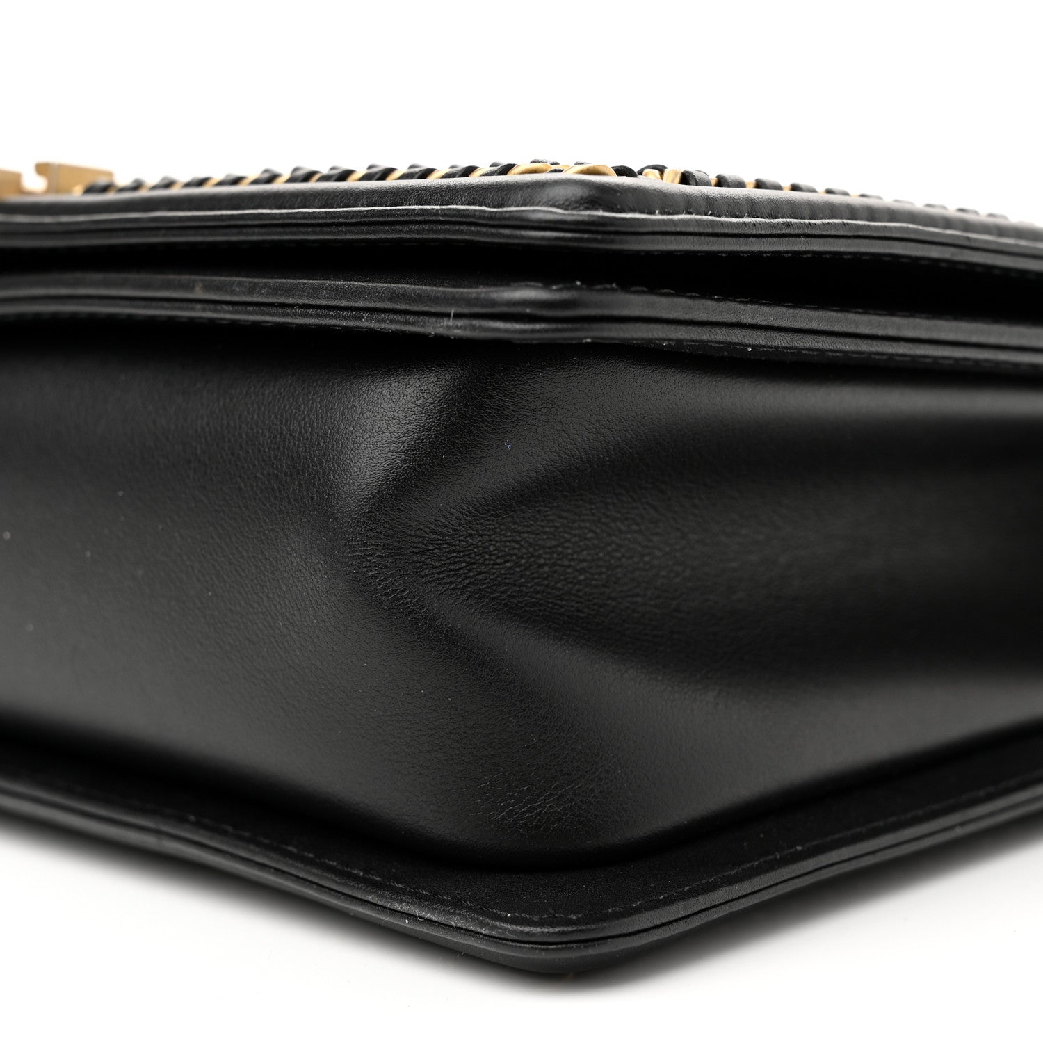 Chanel Calfskin Quilted New Medium Boy Top Handle Flap Black 10 of 12