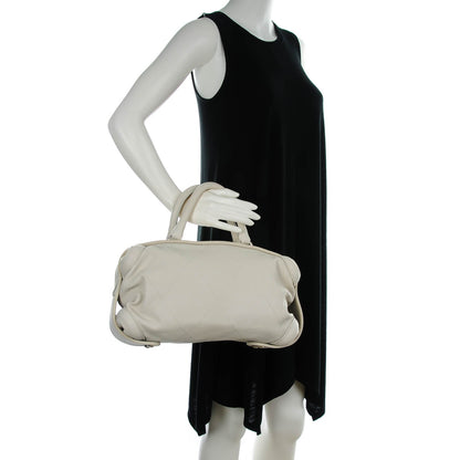 Chanel Calfskin Quilted Round Bowling Bag White 2 of 7