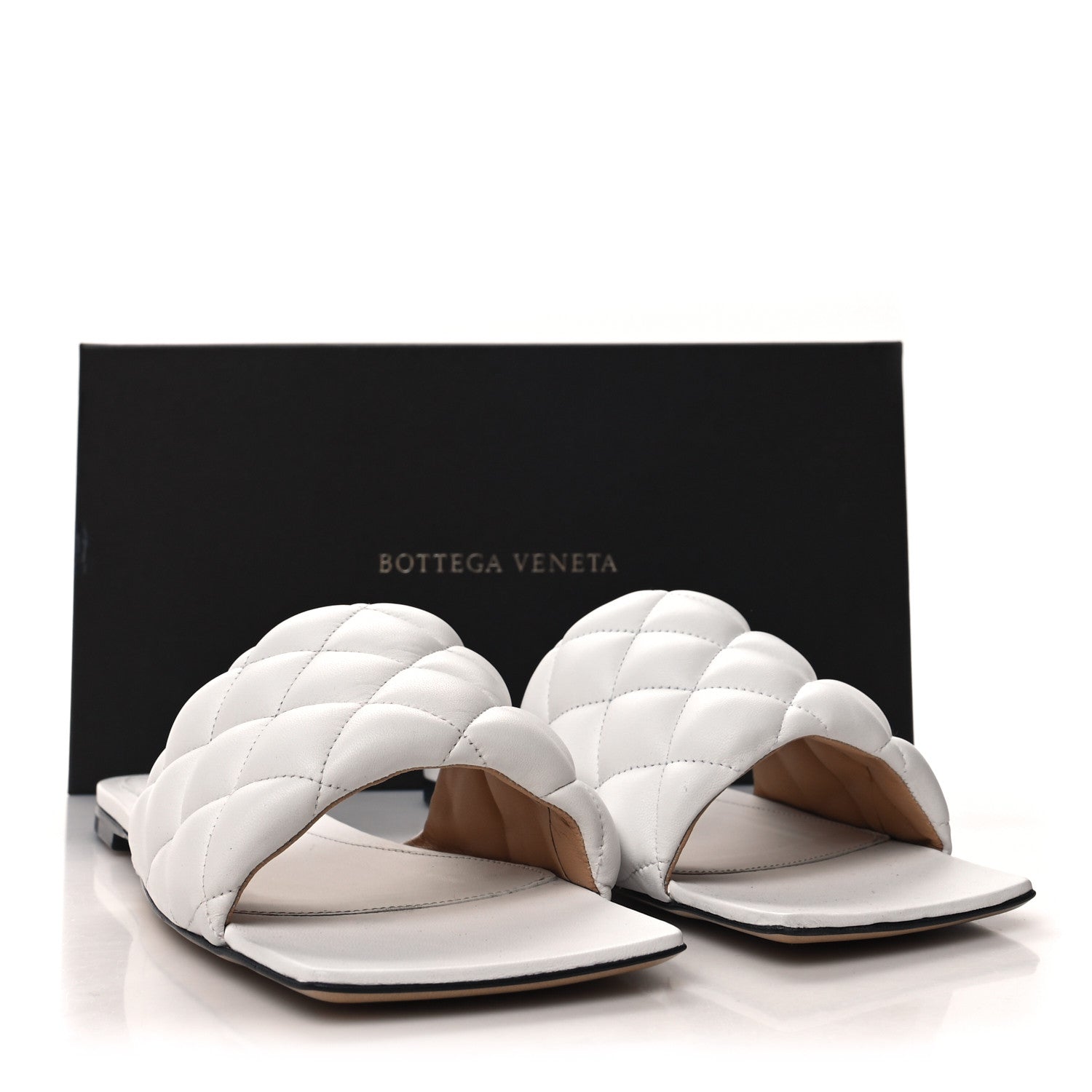 Bottega Veneta Nappa Matelasse Padded Flat Sandals 40 Optic White 8 of 8