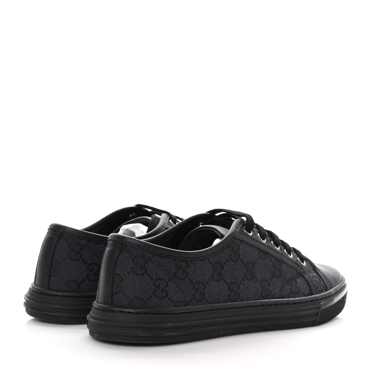 Gucci GG Monogram Calfskin Womens Low Top Sneakers 39 Piombo Black 4 of 9