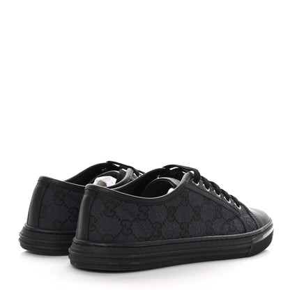 Gucci GG Monogram Calfskin Womens Low Top Sneakers 39 Piombo Black 4 of 9