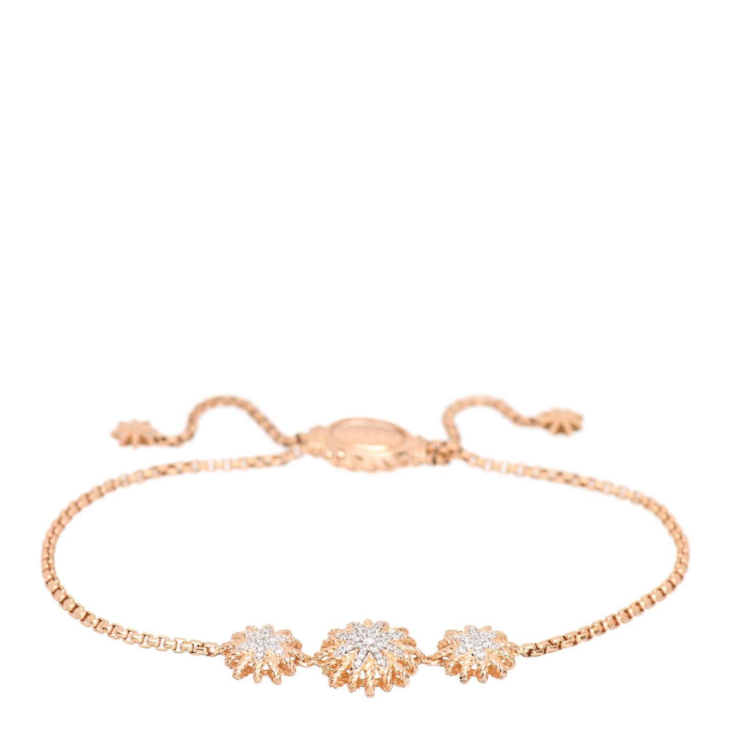 18K Rose Gold Diamond Starburst Adjustable Bracelet