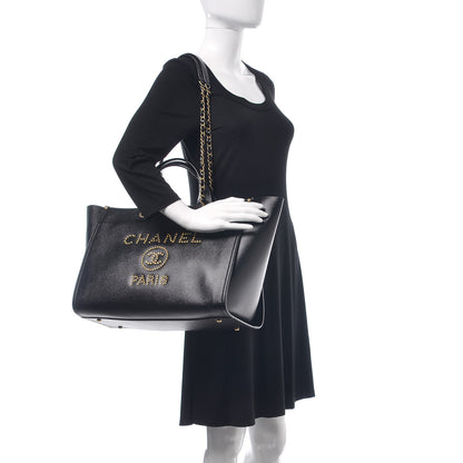Chanel Caviar Medium Studded Deauville Tote Black 2 of 11