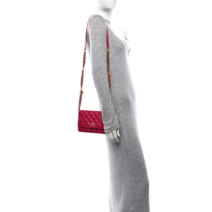 Chanel Caviar Quilted Twist Your Buttons Wallet On Chain WOC Fuchsia 3 of 11