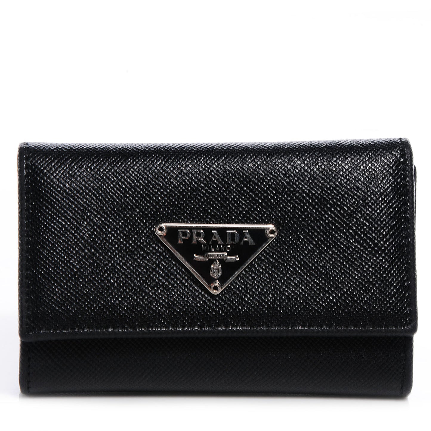 Saffiano Metal 6 Key Holder Black