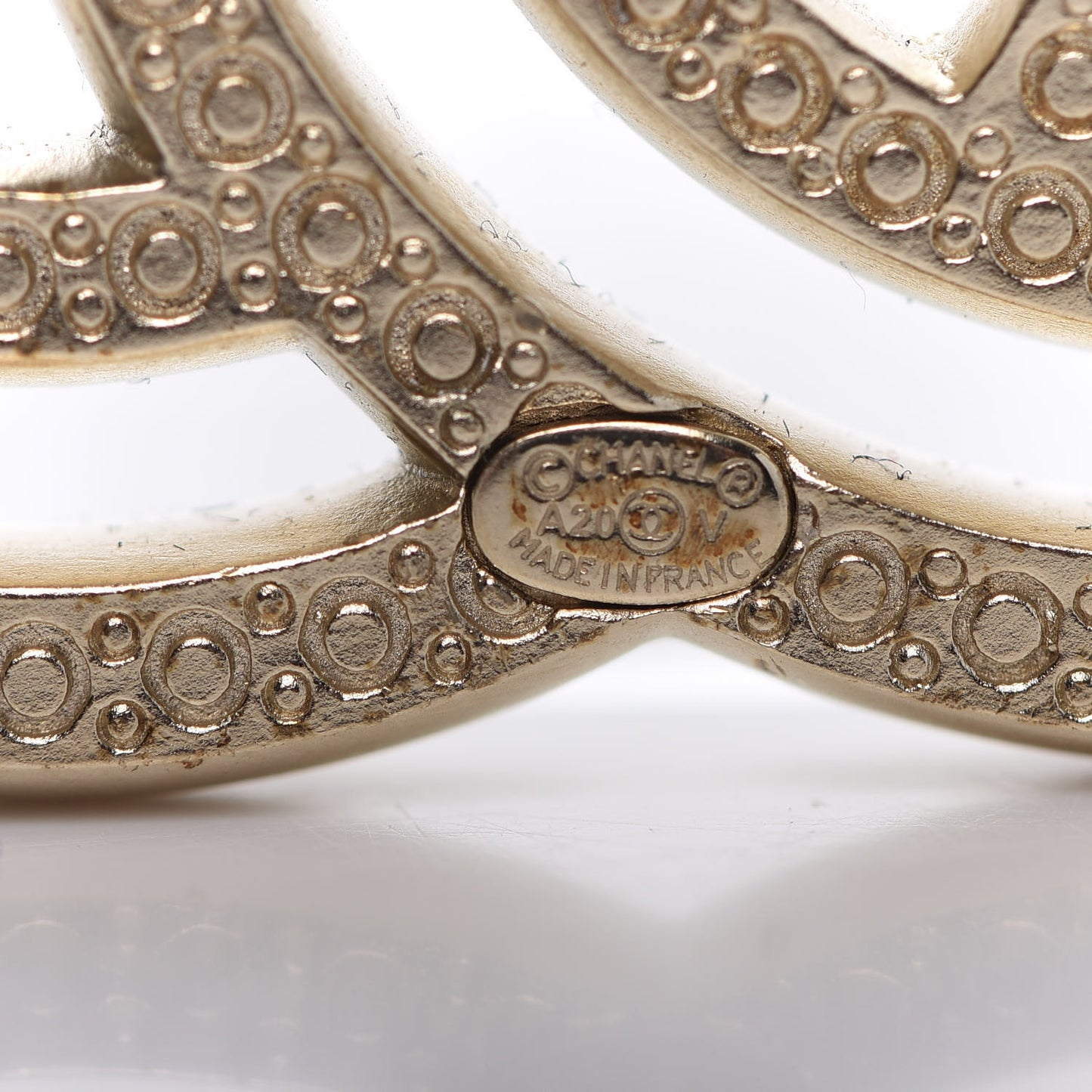 Crystal CC Brooch Light Gold