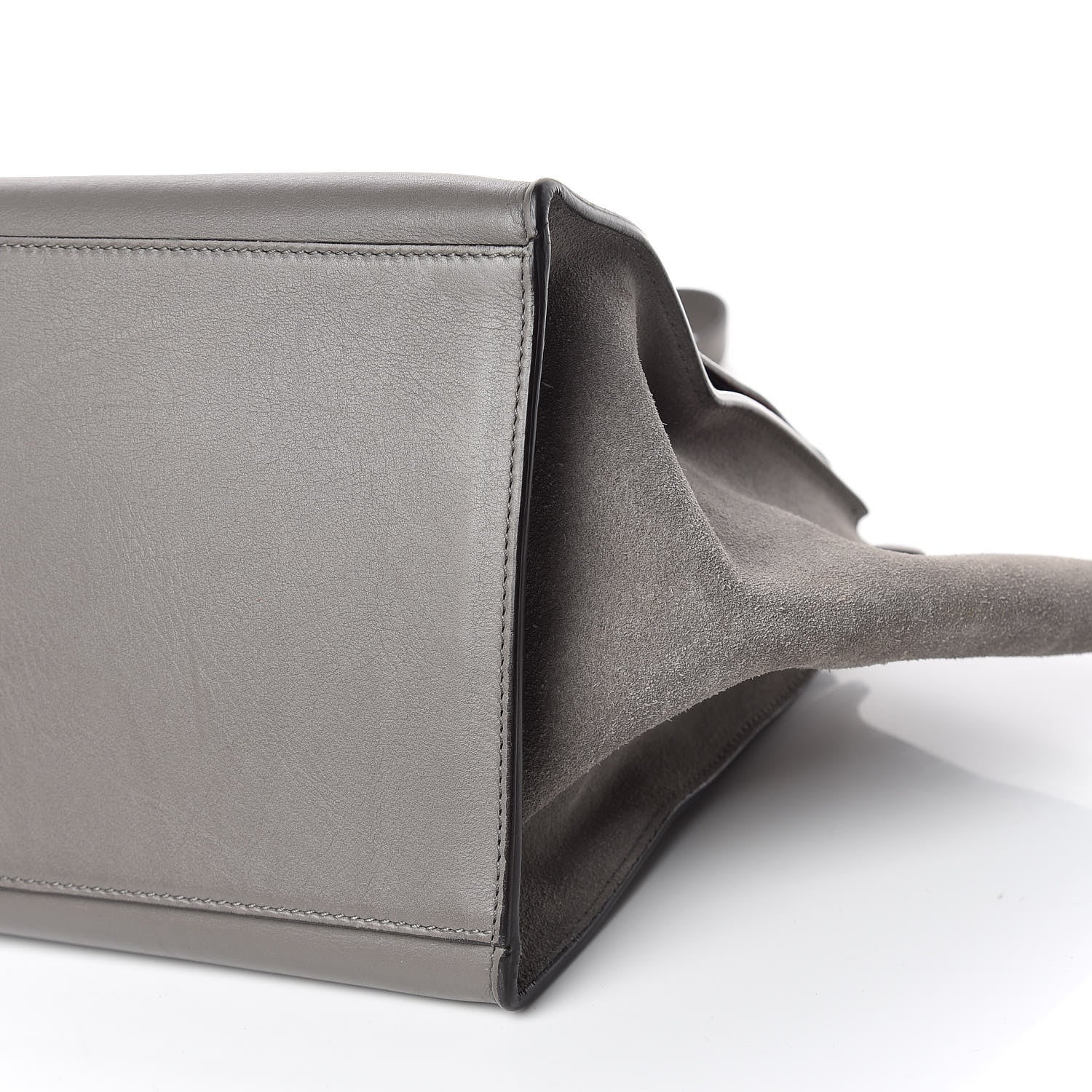 Celine Crocodile Embossed Nubuck Medium Trapeze Grey 7 of 12