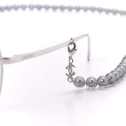 Chanel Butterfly Removable Pearl Chain Sunglasses 4262 Silver 9 of 10