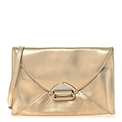 Jimmy Choo Metallic Calfskin Envelope Clutch Gold 1 of 14