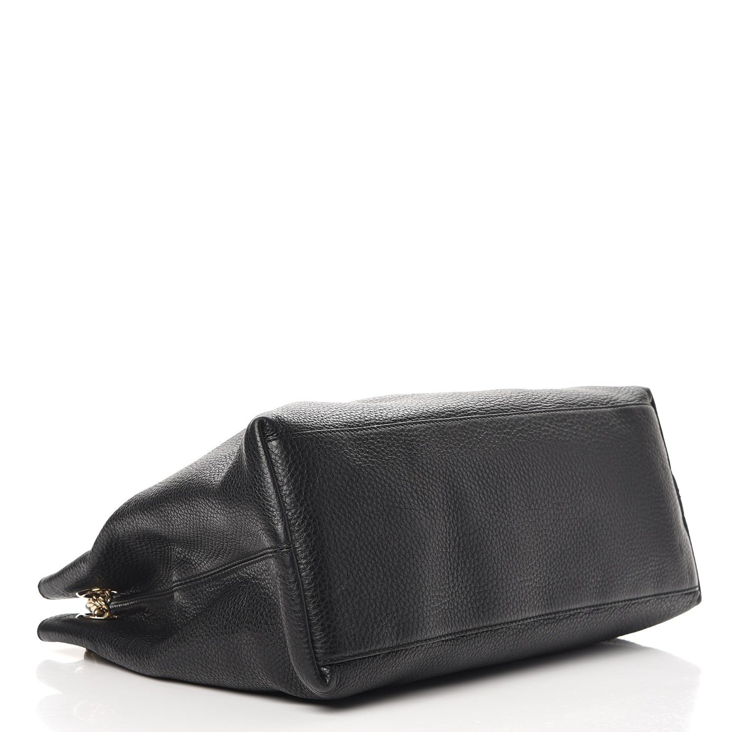 Pebbled Calfskin Medium Soho Chain Shoulder Bag Black