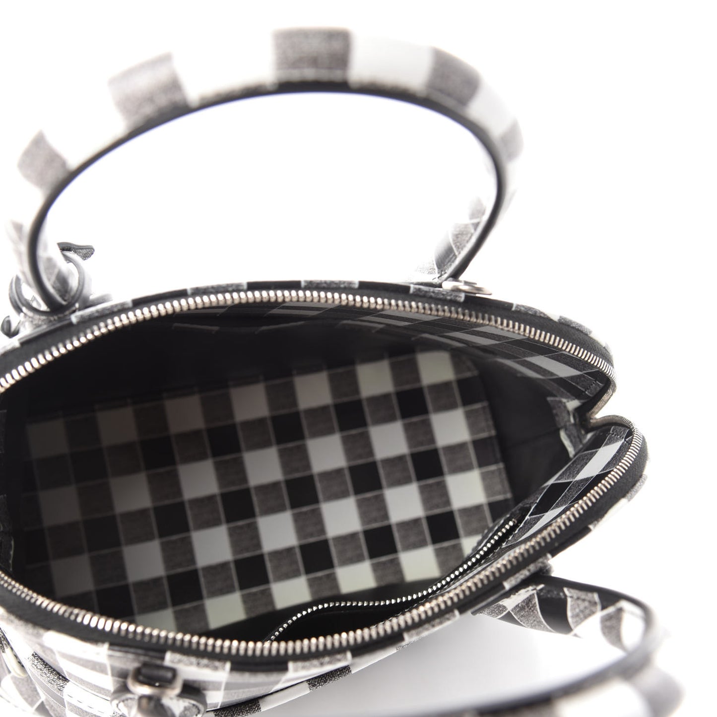 Calfskin Checked S Ville Top Handle Bag Black