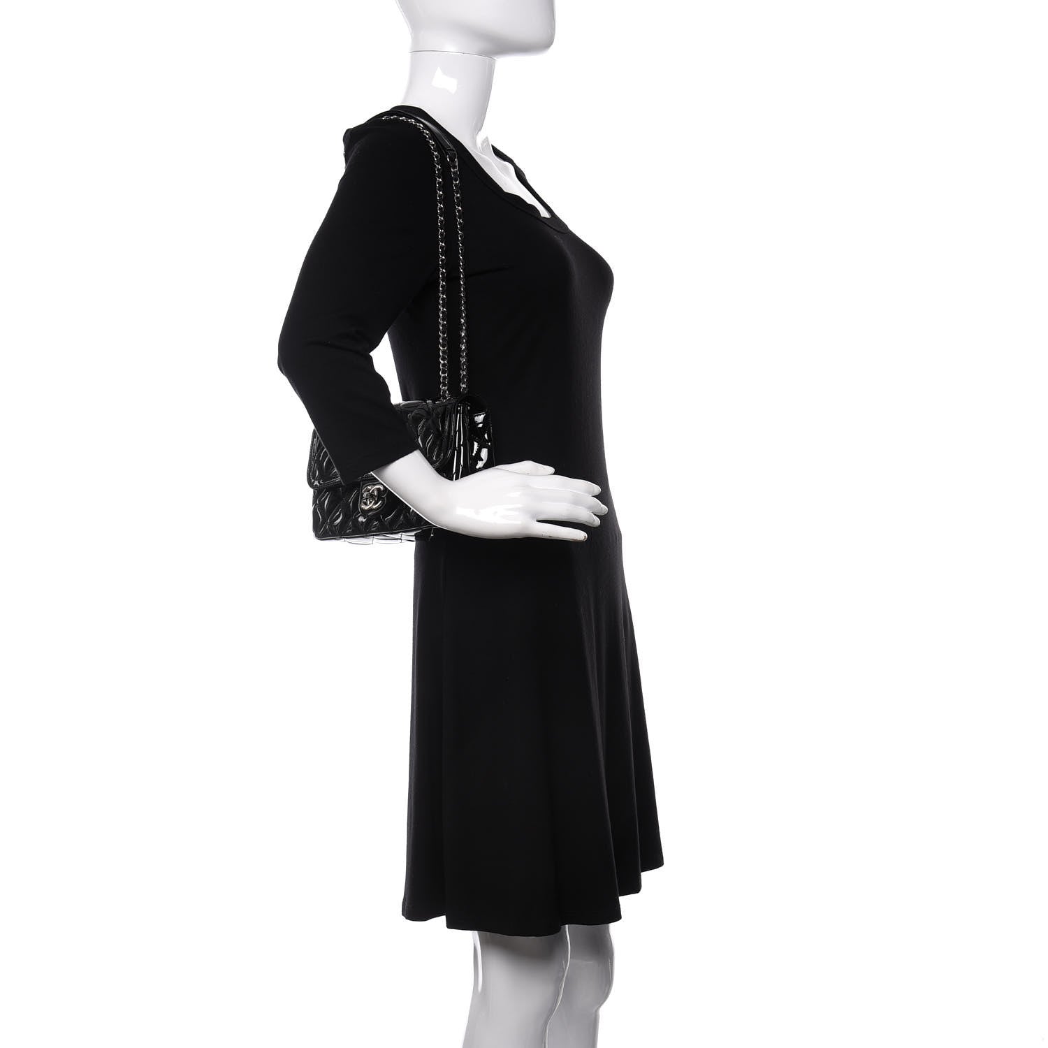 Chanel Patent Quilted Small Coco Shine Flap Black 2 of 10