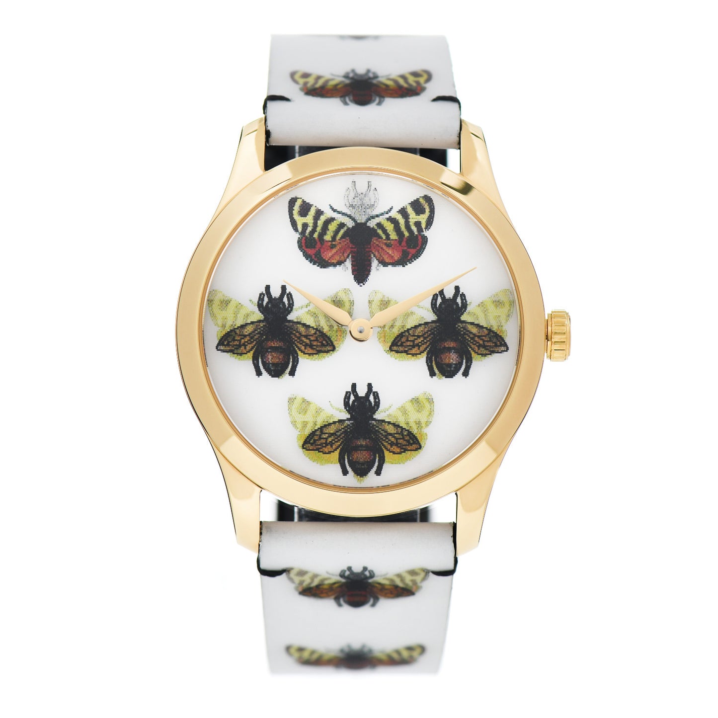Stainless Steel Calfskin 38mm G-Timeless Bee Butterfly Hologram Quartz Watch