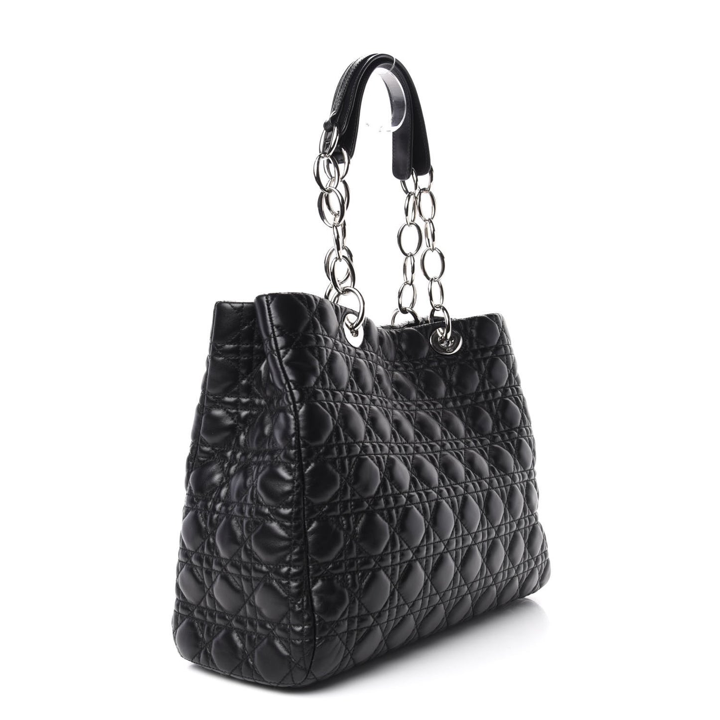 Lambskin Cannage Large Dior Soft Shopping Tote Black