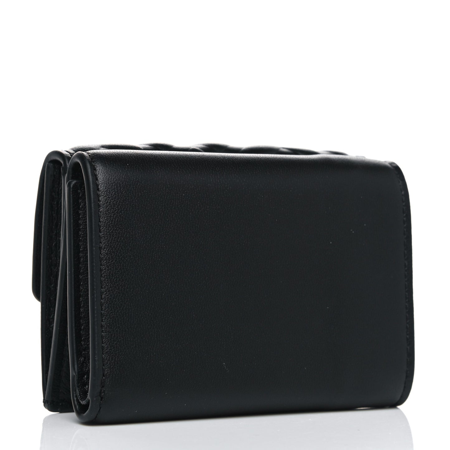 Nappa Matisse FF Diagonal Embossed Micro Tri-Fold Wallet Black
