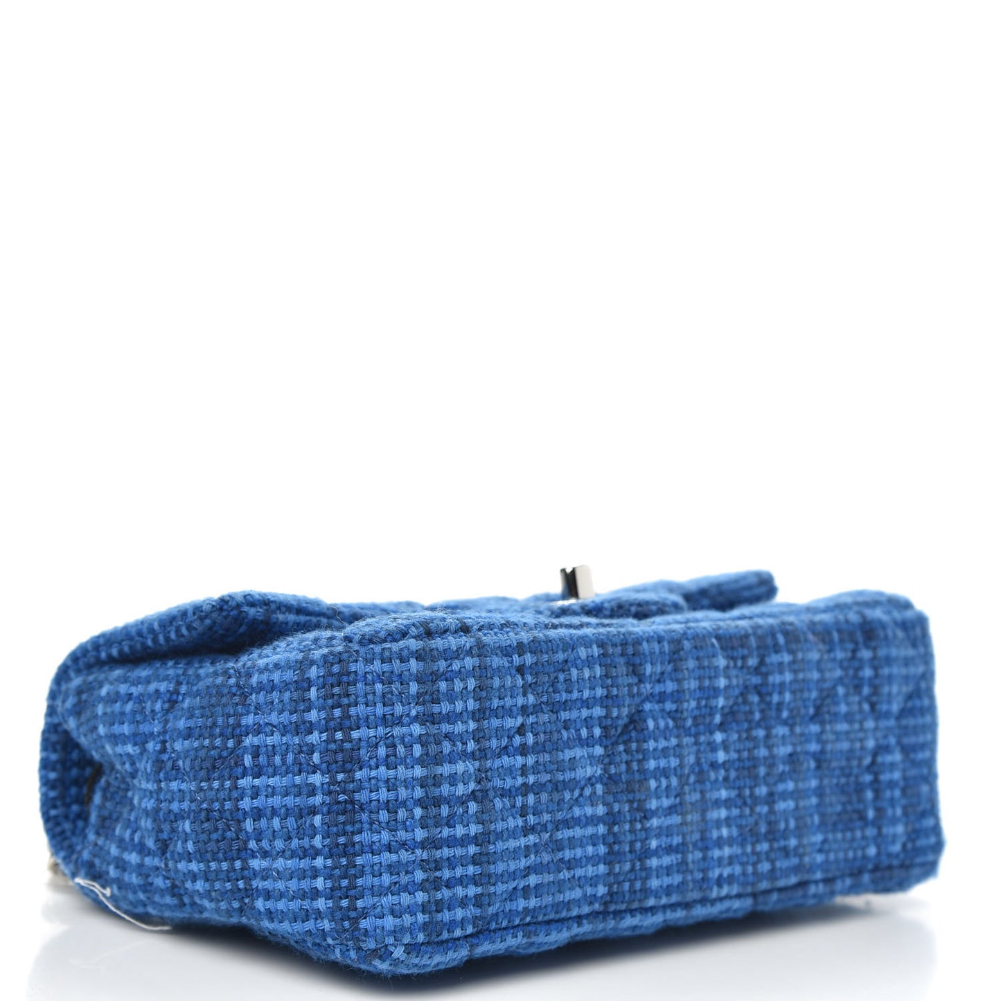 Tweed Quilted Mini Rectangular Flap Navy Blue
