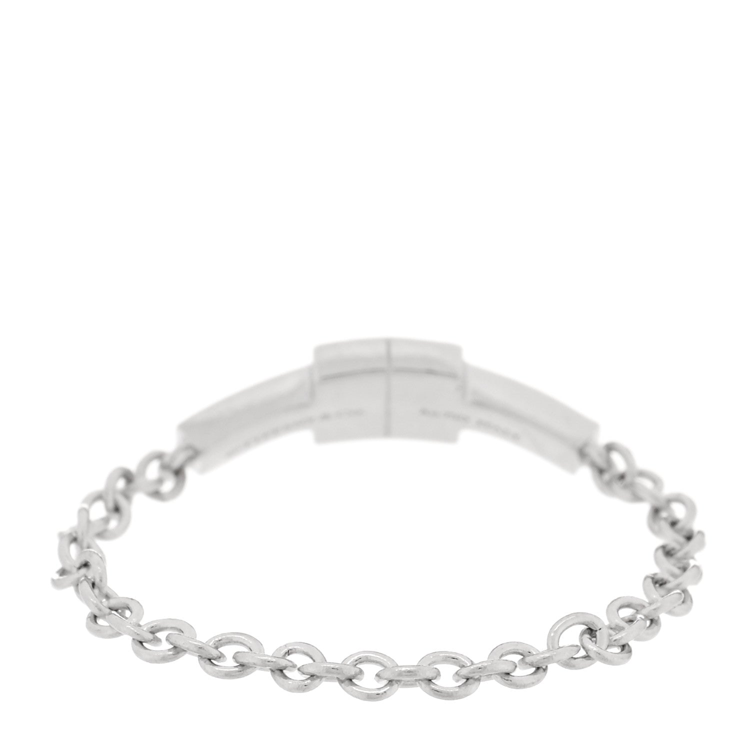 Tiffany 18K White Gold Diamond T Chain Ring 51 5.75 3 of 4