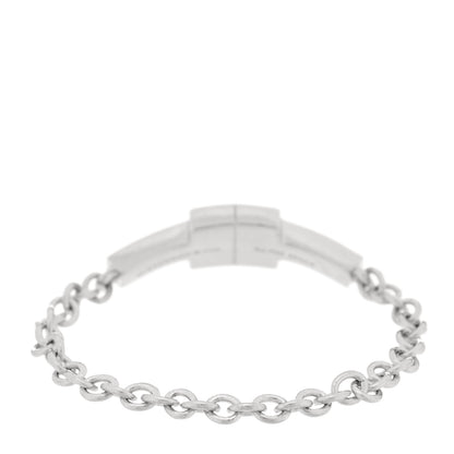 Tiffany 18K White Gold Diamond T Chain Ring 51 5.75 3 of 4
